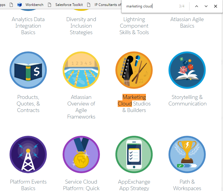 Find Marketing Cloud Among All Badges